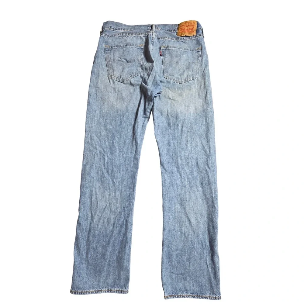 Levi's 501 Original Fit Jeans Straight Leg 34x32 Light Wash Classic Normcore